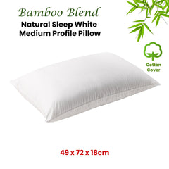NNEDSZ Natural Sleep White Bamboo Blend Medium Profile Pillow
