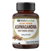 Organic Ashwagandha Withania Somnifera | 120 Vegan Capsules
