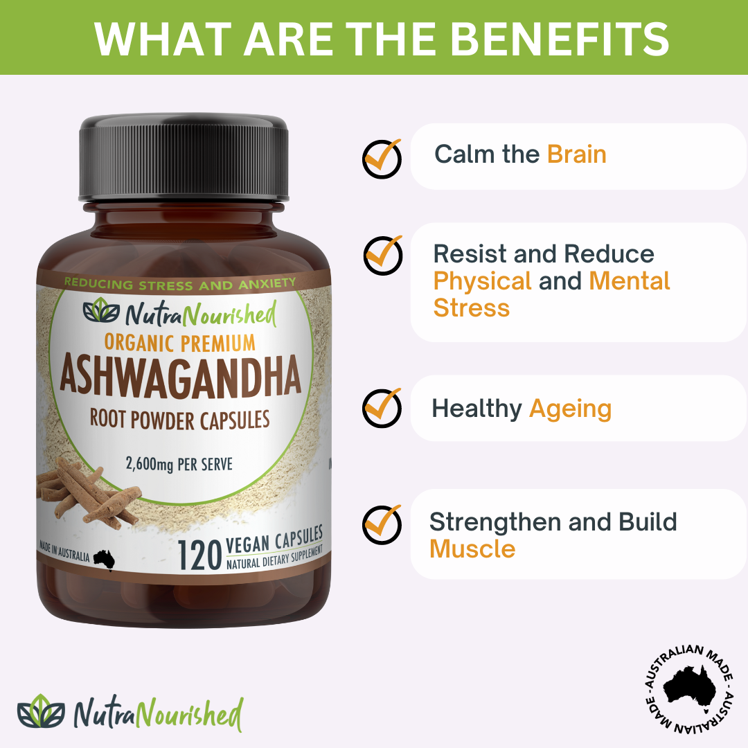 Organic Ashwagandha Withania Somnifera | 120 Vegan Capsules