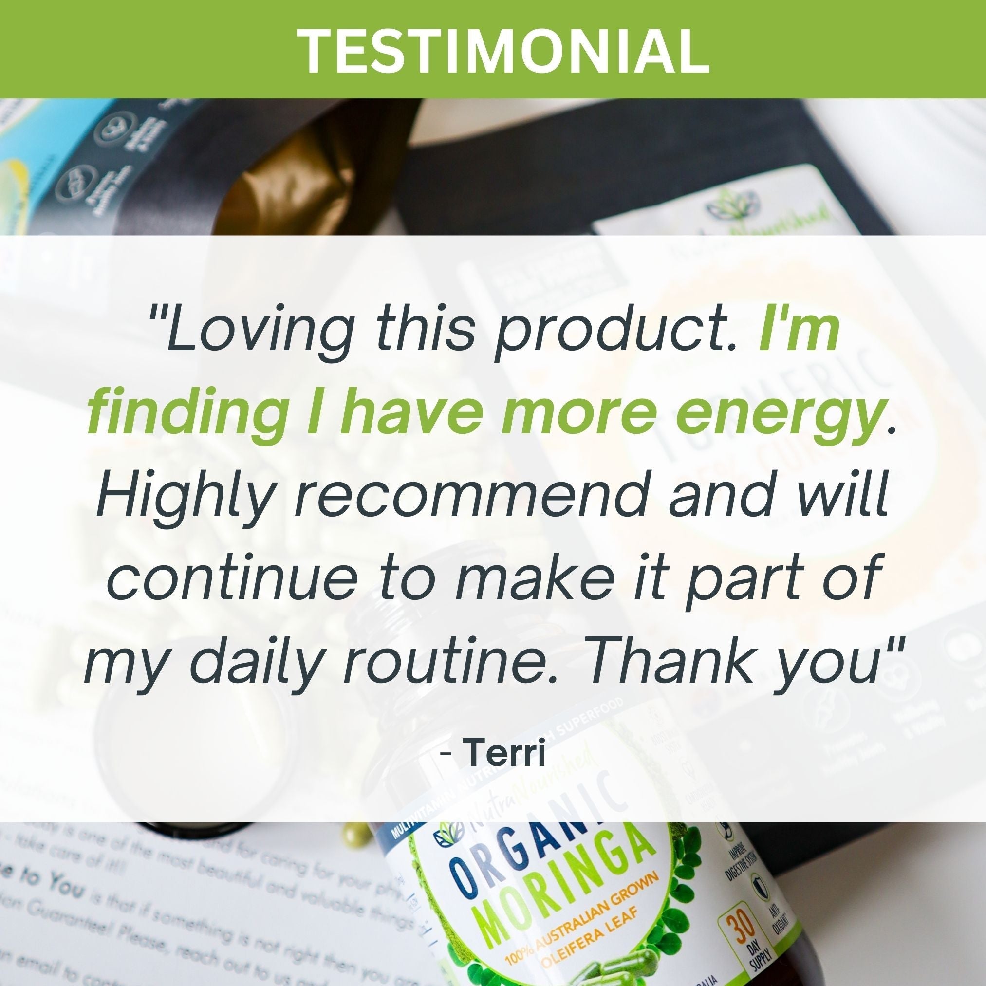 Organic Pure Moringa Leaf Capsules | 60 Vegan Capsules