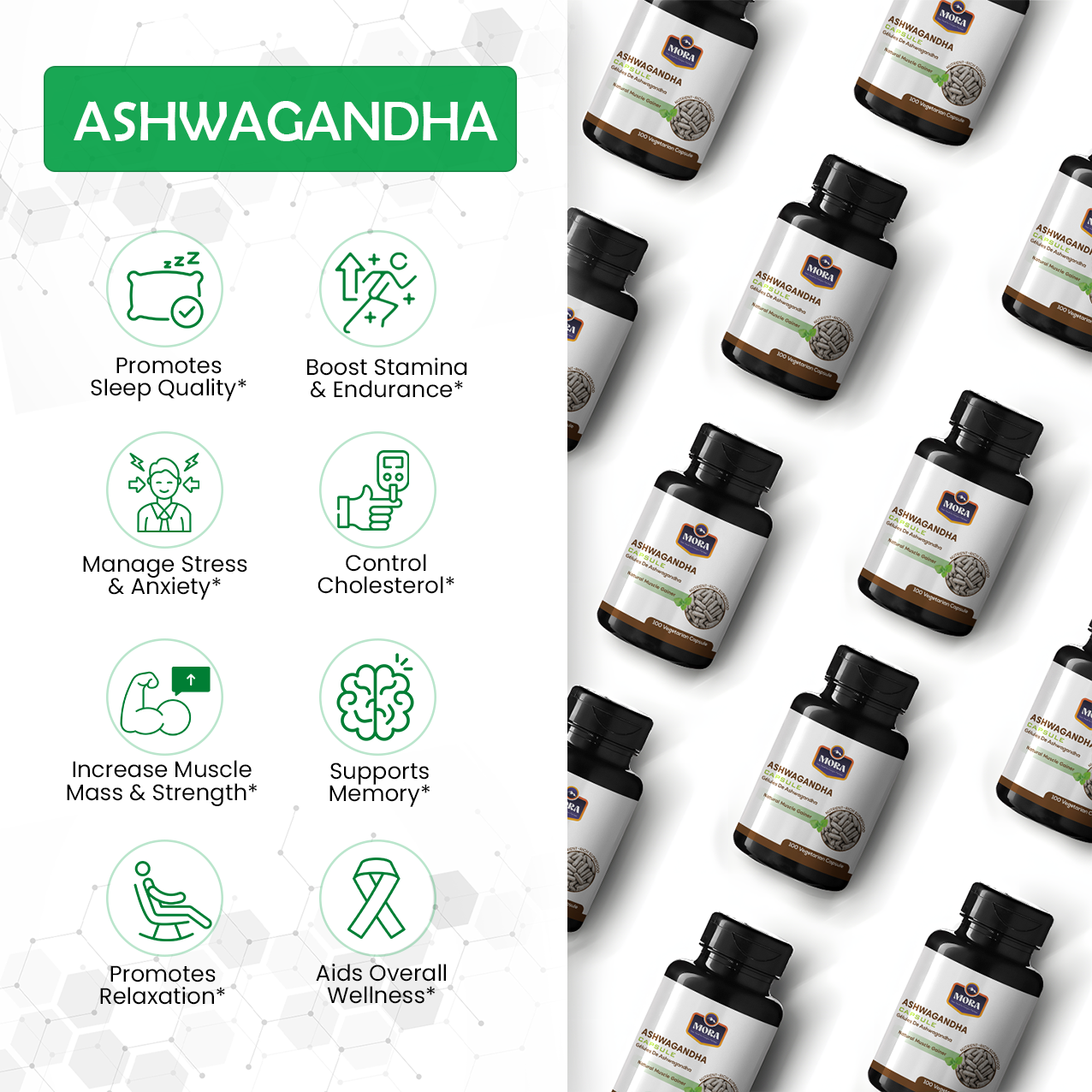 Ashwagandha Capsules for Stress Relief & Energy
