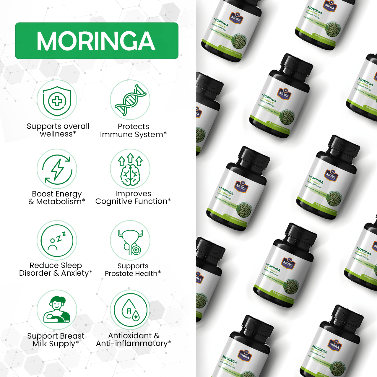 Moringa Capsules for Immunity & Antioxidant Support